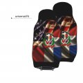 Combined Dominican Republic And Usa Flag Car Seat Covers Fronts-universal Automotive Seat Full Set Of 2 Pcs Fits Most Cars Suv