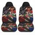 Combined Dominican Republic And Usa Flag Car Seat Covers Fronts-universal Automotive Seat Full Set Of 2 Pcs Fits Most Cars Suv