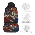 Combined Dominican Republic And Usa Flag Car Seat Covers Fronts-universal Automotive Seat Full Set Of 2 Pcs Fits Most Cars Suv