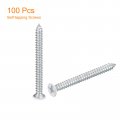 Uxcell St3 5x40mm White Screws Self Tapping 100pcs Flat Head Phillips Wood For Woodworking