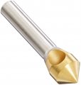 Keo 53515 Cobalt Steel Single-end Countersink Tin Coated 82 Degree Point Angle Round Shank 3 8 Diameter 1 Body 