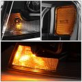 Auto Dynasty Dual Led Drl L-bar Projector Black Amber Corner Headlight Tool Kit Compatible With Ford F-150 Lincoln Mark Lt
