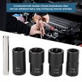 Kimiss 5pcs Twist Socket Set Includes 1 2in Drive Lug Nut Remover Tool And 17mm 19mm 21mm 22mm Sockets Locking Wheel Bolt Stud