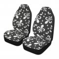 Goodold Fleur De Lis Pattern Car Seat Covers Set Of 2 Auto Fronts Protector High Stretch Back Easy Install Bucket Seat Cover