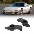Qiilu Car Sun Visor Bracket Pair Clip Holder Black 10411051 Replacement For Corvette C5 1997a 2004