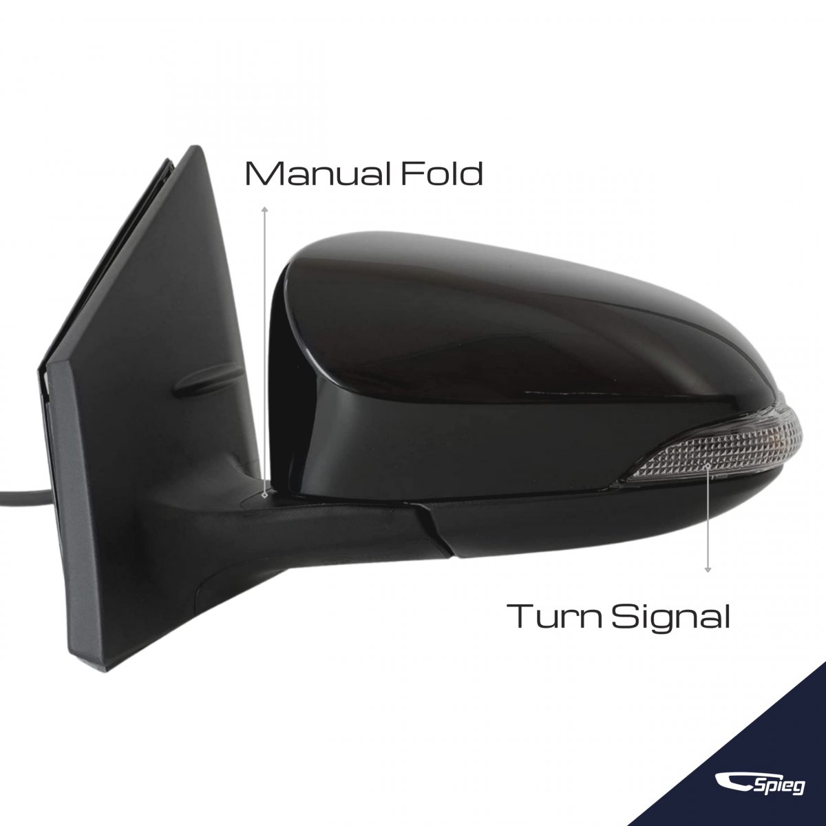 Driver Side Mirror For 2014-2019 Toyota Corolla Power Adjusted Heated With Turn Signal Light Material Black 7 Pins Left