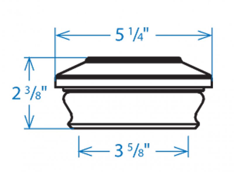 Woodway Copper Flat Top Post Cap Fits 3 5 With Premium Western Cedar Trim 1pc