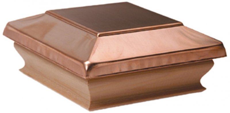 Woodway Copper Flat Top Post Cap Fits 3 5 With Premium Western Cedar Trim 1pc