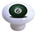 Set Of 2 Billiards 6 Pool Ball Ceramic Cabinet Drawer Knobs 