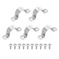 5pcs 32mm 1-1 4 Two Hole Rigid Pipe Strap 304 Stainless Steel Conduit Clamp Thicken U Bracket Heavy Duty With Self-tapping 