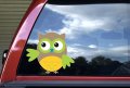 Stickertalk Green And Yellow Owl Vinyl Sticker 9 Inches By 10 5