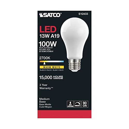 Satco 6 Pack Dimmable Led Filament Lamps S12433 High Lumens 13 5 Watt A19 Soft White Medium Base 2700k 90 Cri 120 Volt For Use