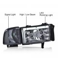 G-plus Led Headlights Compatible With 1994-2001 Dodge Ram 1500 1994-2002 2500 3500 Not Fit For Sport Model Van Models Driver