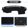 Vekauto Dashboard Cover Compatible For Toyota Camry 2002-2006 Non-slip Polyester Black Blue Mat Dash Board Protector