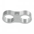 X Autohaux 3pcs Aluminum Alloy An12 Car Hose Separator Clamp Fuel Line Connector For Oil Silver Tone