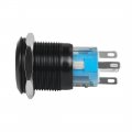 Larcele 19mm Latching Push Button Switch With Led Light Waterproof Diy On Off 12v Black Flat Head Power Symbol 5 Pieces