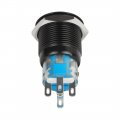 Larcele 19mm Latching Push Button Switch With Led Light Waterproof Diy On Off 12v Black Flat Head Power Symbol 5 Pieces