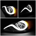 Auto Dynasty Pair Of Led Daytime Running Light Smoked Housing Amber Corner Headlight Lamps Compatible With Pontiac Grand Am