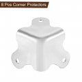 Uxcell 30x30x30mm Metal Box Corner Protectors Edge Guard Chrome Plating 8pcs