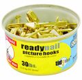 Ook By Hillman 50611 Readynail Conventional Picture Hangers Tidy Tin Brass Supports Up To 30 Pounds 25 Sets 