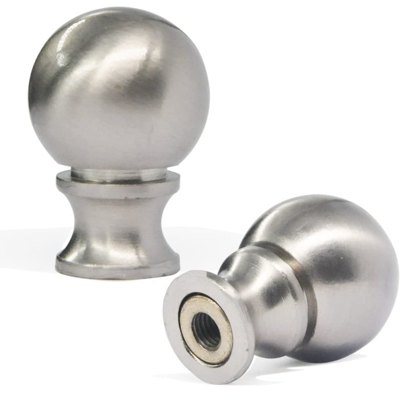 Ball Lamp Finial Cap Knob For Shade Top Solid Caps Heavy Brushed Nickel