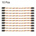 Uxcell 10pcs 18 5cm 3-pin Male To Twisted Servo Extension Cable Cord Connectors 22awg 60-cores Wire For Rc Futaba Jr