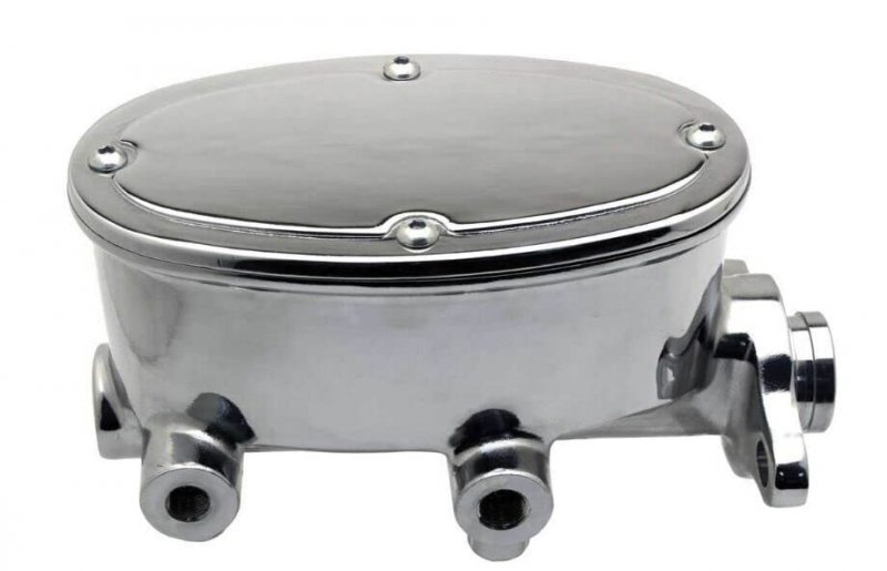1-1 8 Aluminum Oval Dual Master Cylinder 9 16  1 2 Ports For Chrome B10015c