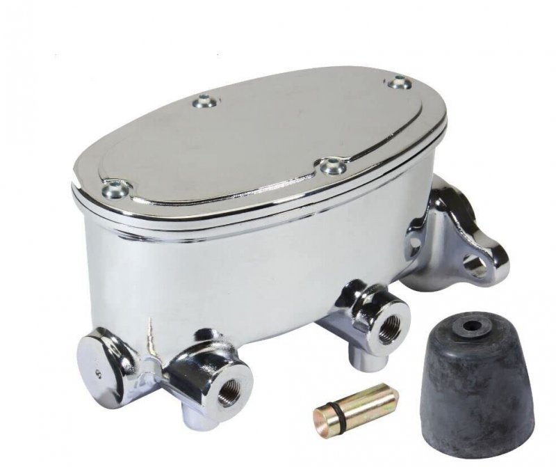1-1 8 Aluminum Oval Dual Master Cylinder 9 16  1 2 Ports For Chrome B10015c