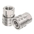 2pcs Pressure Washer Adapter 1 4 Female Quick Plug To G1 Stainless Steel Connect Fittings Swivel For Power Washers Hose 