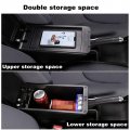 Yjywzh Armrest Box For Honda Fit Jazz 2002-2008 Car Arm Rest Seat Center Storage Consoles Double Layer With 3 Usb Ports Black