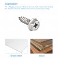 Uxcell Phillips Hex Washer Self Tapping Screws M4 X 12mm 304 Stainless Steel Flange Sheet Metal Screw 25pcs