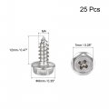 Uxcell Phillips Hex Washer Self Tapping Screws M4 X 12mm 304 Stainless Steel Flange Sheet Metal Screw 25pcs