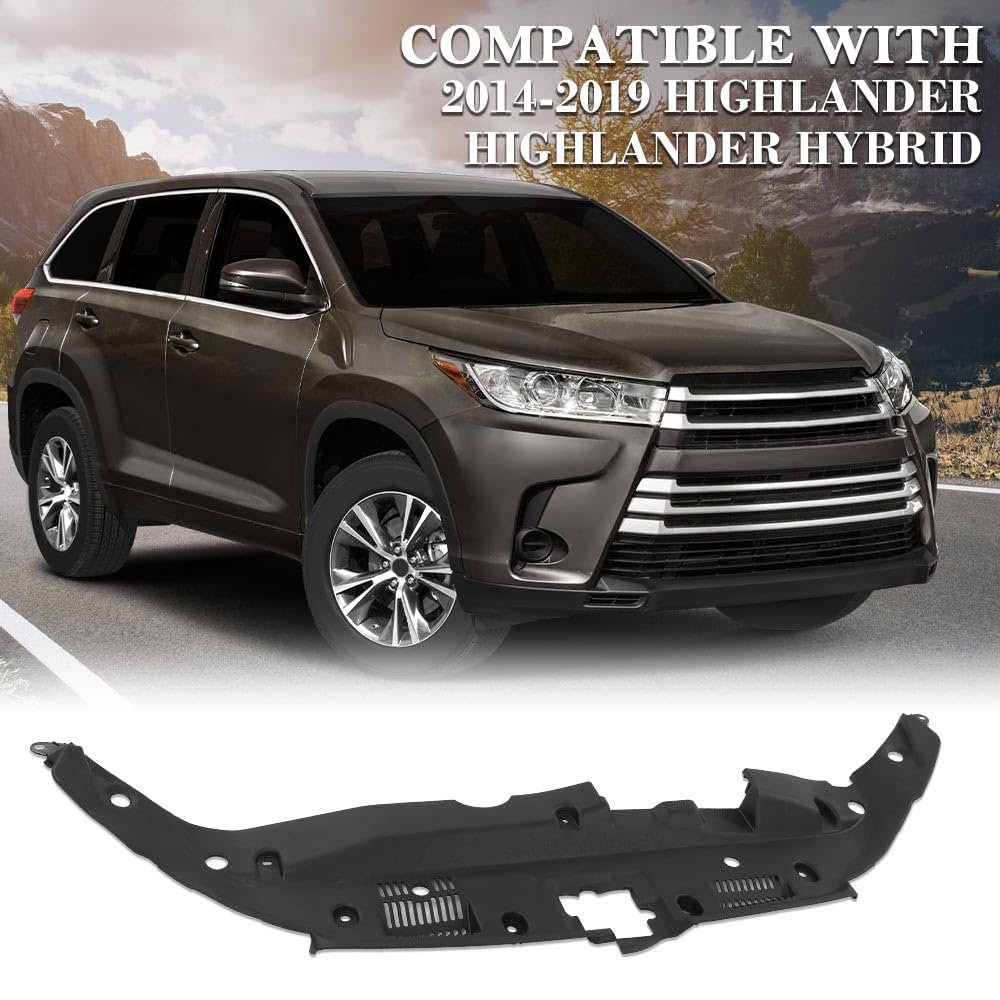 Upper Radiator Support Cover Sight Shield For Toyota Highlander And Hybrid 2014 2019 To1224107 532950e070 Black Pp Pe Material