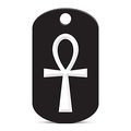 Ankh Key Of Lifechain Gi Dog Tag Engraved Nile Egyptian Black 