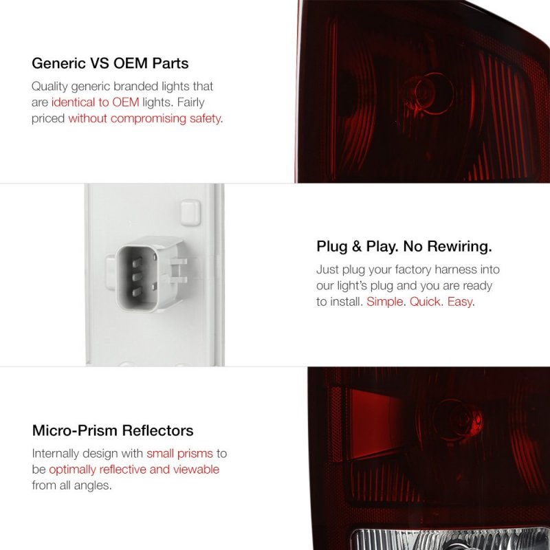 Smoke Red Lens Oe-style Tail Light Full-led License Plate Lamp Housing Replacement Bundle For 2003-2006 Dodge Ram 1500 2500