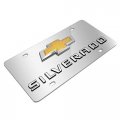Ipick Image Made For Chevrolet Silverado 3d Gold Bowtie Dual Logo Mirror Chrome Stainless Steel License Plate