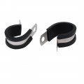 Uxcell 22mm Dia Epdm Rubber Lined P Clips Cable Hose Pipe Clamps Holder 2pcs