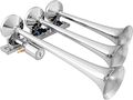 Vixen Horns Vxh3118 Loud 149db 3 Triple Trumpet Train Air Horn With Electric Solenoid Chrome 12v 