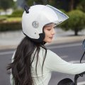 Cool Girl Pink Cat Ear Electric Motorcycle Half Face Helmet Retro 3 4 Open Women S All Seon Men S Scooter Moped Atv Street Jet