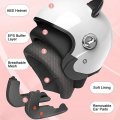 Cool Girl Pink Cat Ear Electric Motorcycle Half Face Helmet Retro 3 4 Open Women S All Seon Men S Scooter Moped Atv Street Jet