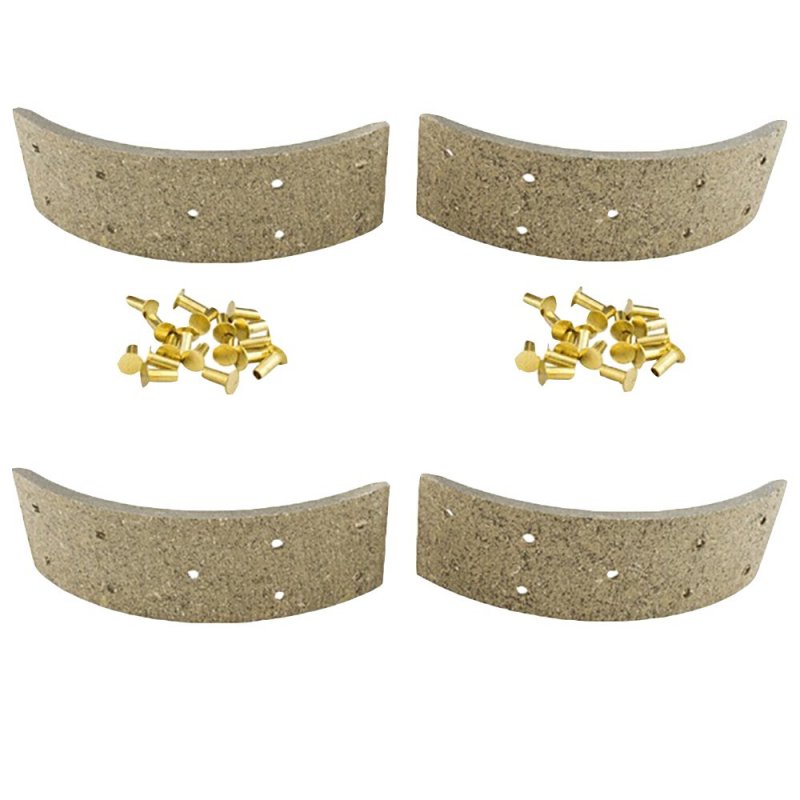 Set Of 2 New Brake Shoe Linings With Rivets Fits Allis Chalmers D17 Wd45 Models Interchangeable 70231633 70276950