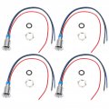 Hilitand 4sets Common Anode Round Leds 10mm Prewired 2 Color Lights Waterproof Indicator Light 3-6v Red And Blue