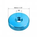 Uxcell Flat Knurled Nut M6 X 20mm 5mm Thumb Nuts Lock Adjusting Aluminum Alloy Blue 5pcs