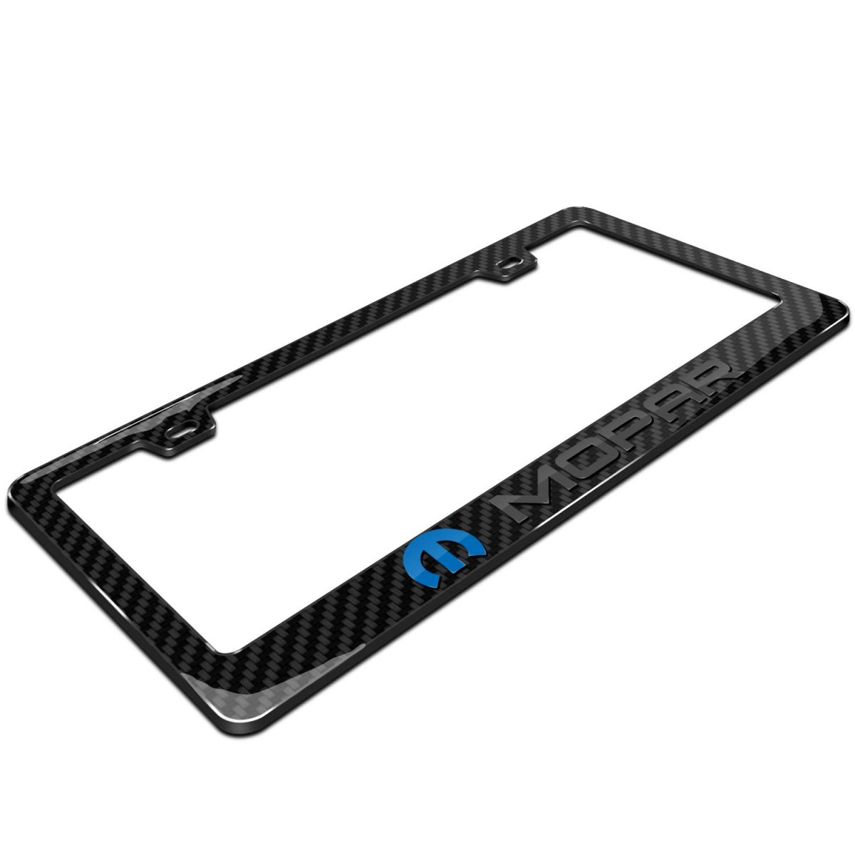 Mopar 3d In Dark Gray On Real Carbon Fiber Abs Plastic License Plate Frame