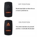 Bacautoparts Orange Backlit Hazards Rocker Switch 5pin On-off Laser Etched Toggle For Car Marine Boat Dashboard