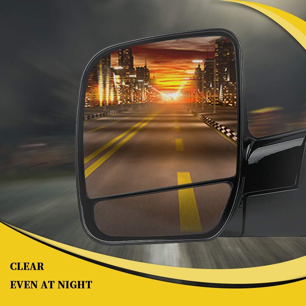 Driver Side View Mirror For 2002-2008 Ford E150 E250 E350 E450 E550 Van Manual Fold Non Heated With Puddle Light Part