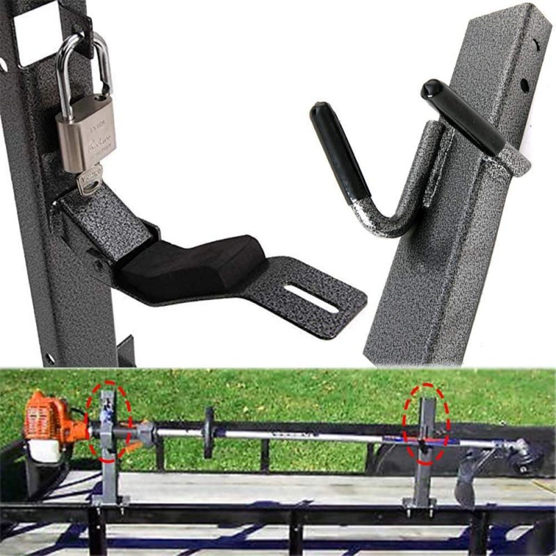 Elitewill Locking Single Trimmer Rack Trim Line Holder Fit For Open Landscape Trailers Racks