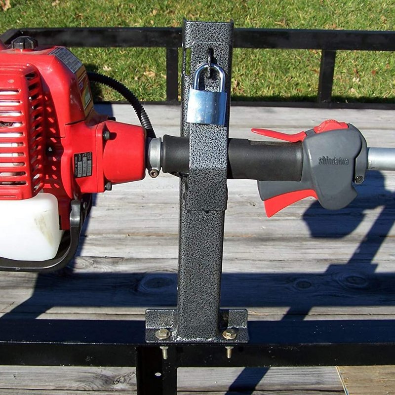 Elitewill Locking Single Trimmer Rack Trim Line Holder Fit For Open Landscape Trailers Racks