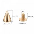 Uxcell 7x9mm Screw Back Stud Rivets Spikes Zinc Alloy For Diy Gold Tone 50 Sets