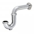 Eastman 1-1 2 Inch 17-gauge Steel P-trap With Flange And Cleanout Brass Plumbing Fitting Chrome Finish 35022 